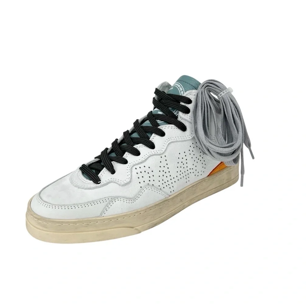 New P448 Balihi High Top Sneaker Women’s Euro Size 39 (US 8.5 - 9) White Orange - Picture 8 of 13